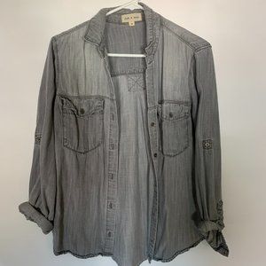 Anthropologie Cloth & Stone Grey Button-down